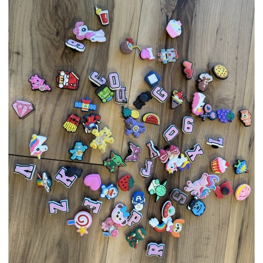 Shoe Charms‎ Lot ~70pcs Jibbitz Style Croc Accessories Mixed Cartoon Letters